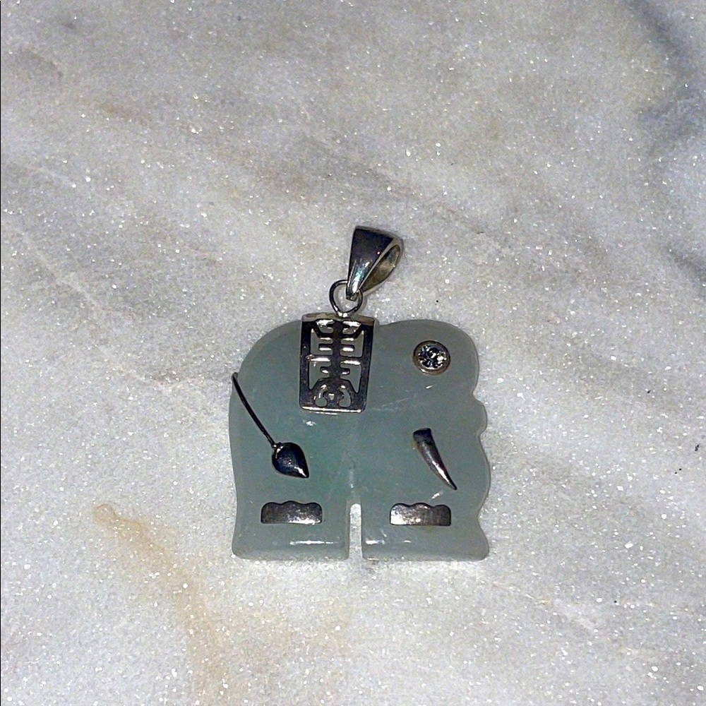 Vintage Jade Elephant Pendent